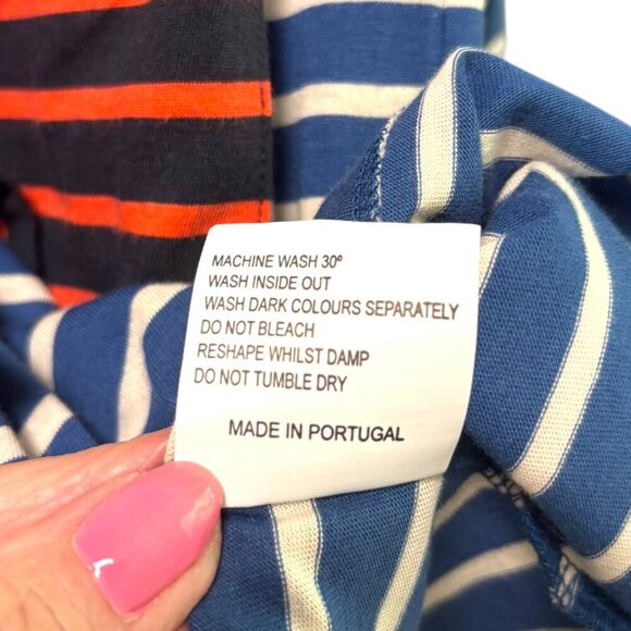 CHINTI and PARKER London Organic Cotton NWOT Striped Top Size L Blue Cream Red - Picture 7 of 7